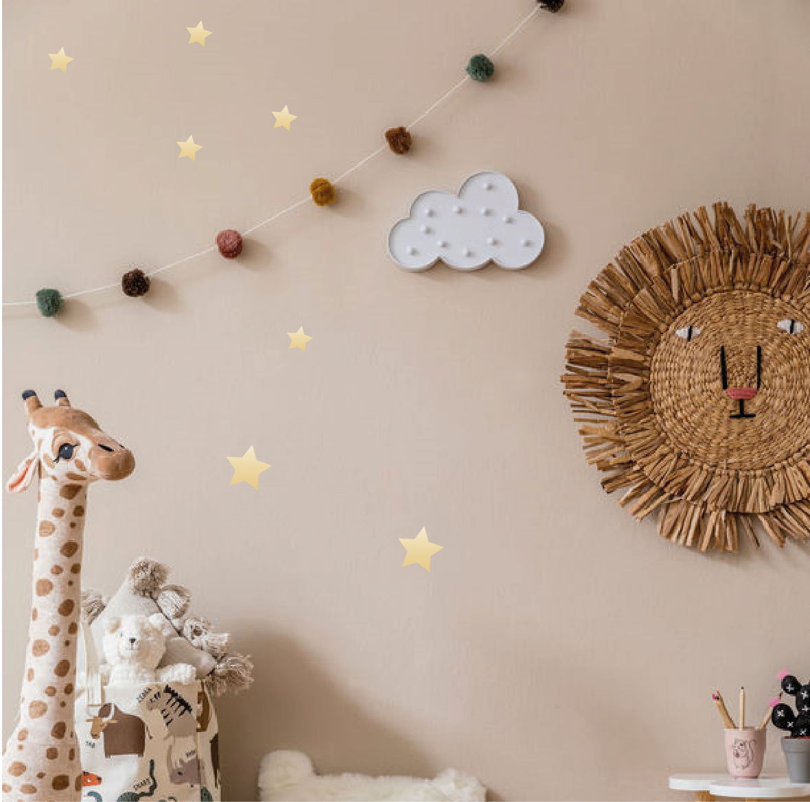 Sterren muurstickers voor de babykamer