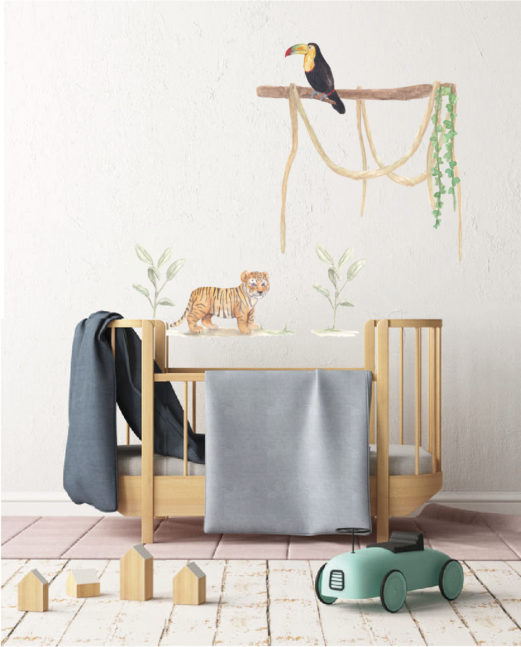 Tijger welpje muursticker uit de Safari collectie