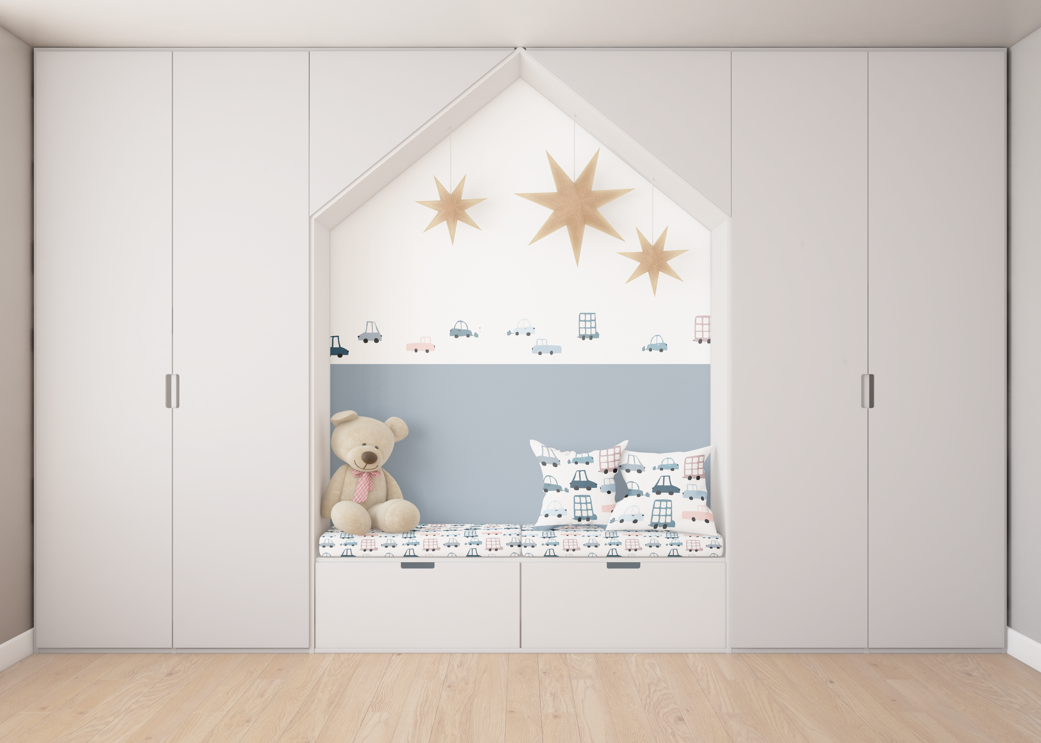 Auto muurstickers in de babykamer