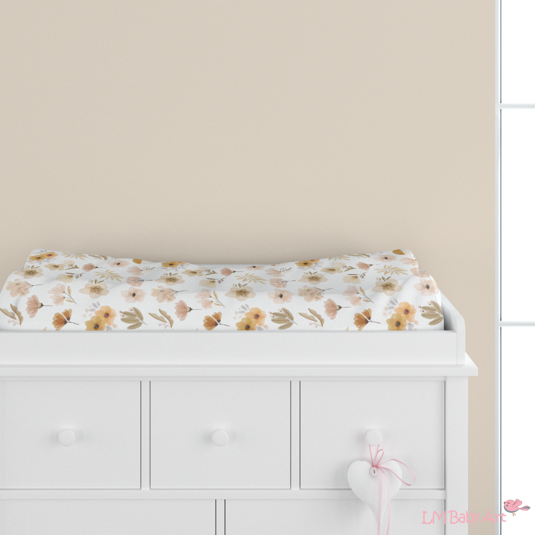 Aankleedkussenhoes bloemen patroon
