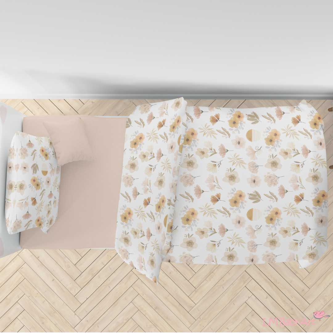 dekbedovertrek bloemen patroon kinderkamer