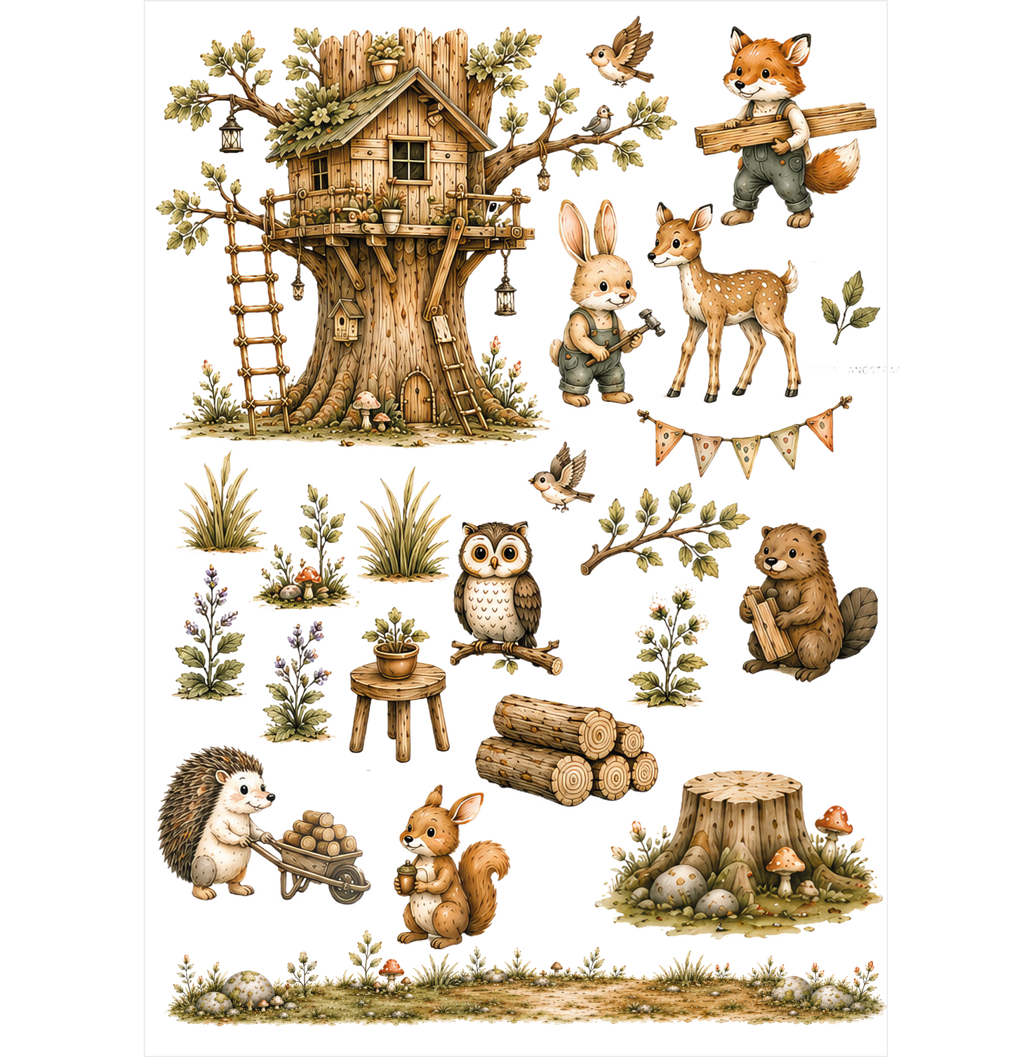 Muursticker A3 vel dierenbos