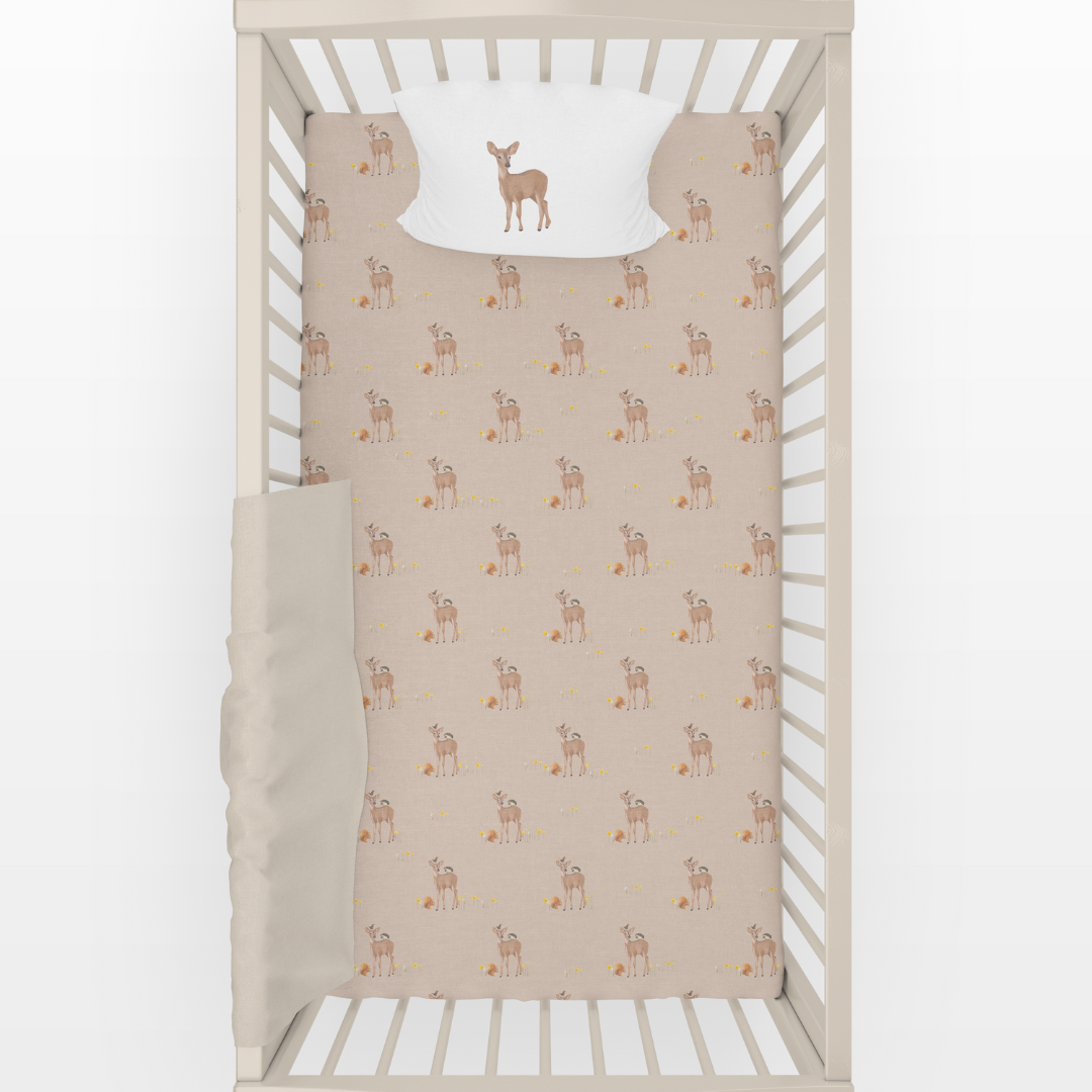 Hoeslaken bosdieren ledikant - LM Baby Art
