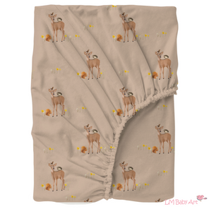 Hoeslaken bosdieren wieg - LM Baby Art