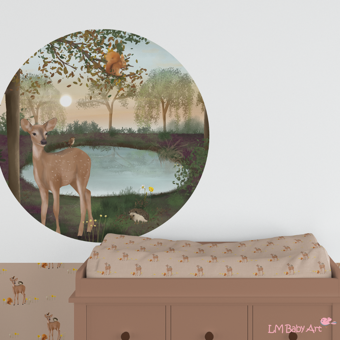 Muurcirkel bosdieren - LM Baby Art