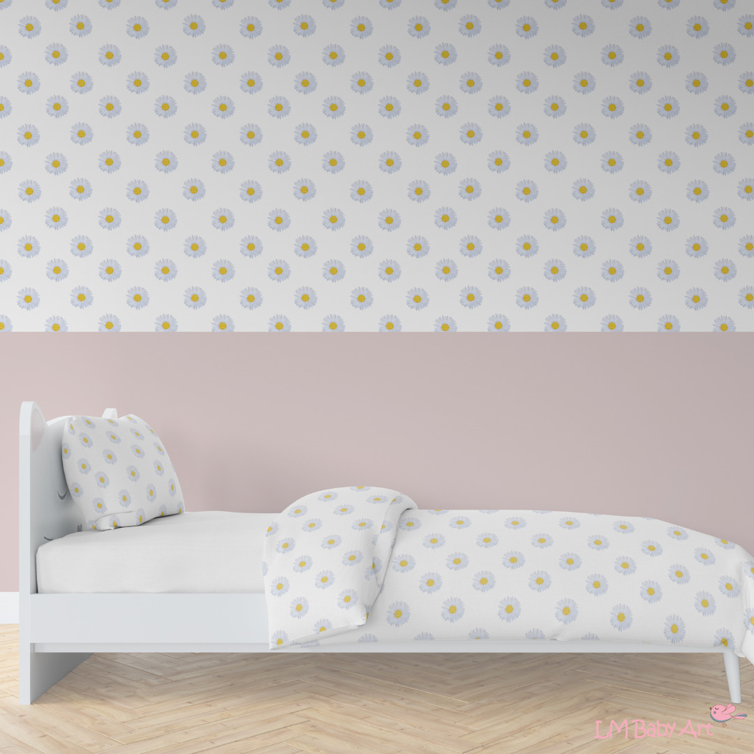 Madeliefjes behang op de muur