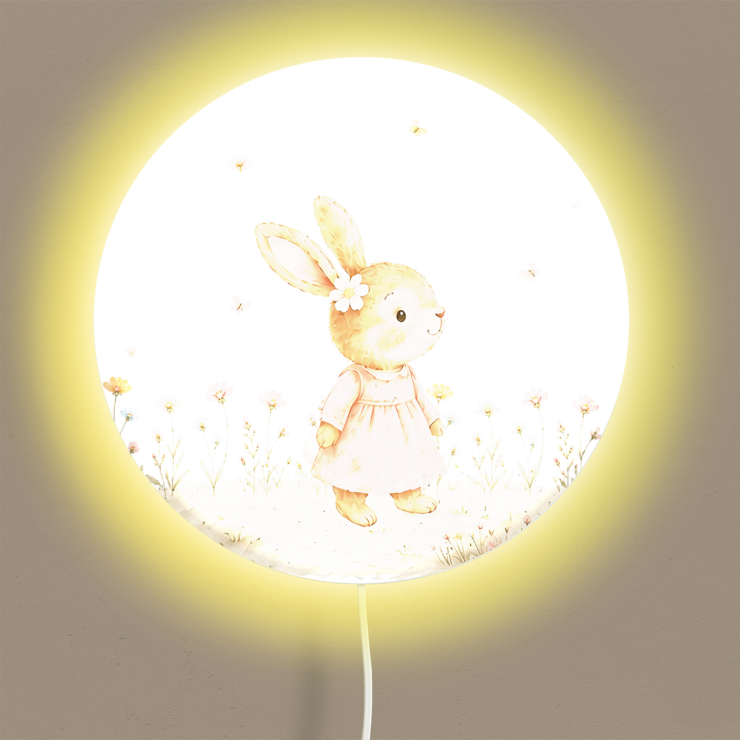Wandlamp konijntje bloemenweide