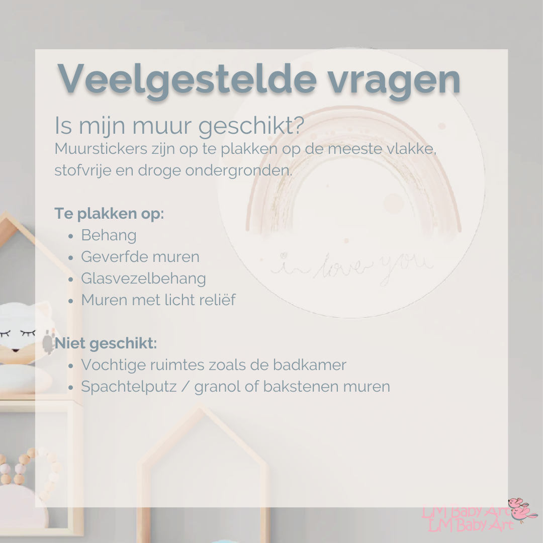 Muurcirkel regenboog - I love you - LM Baby Art