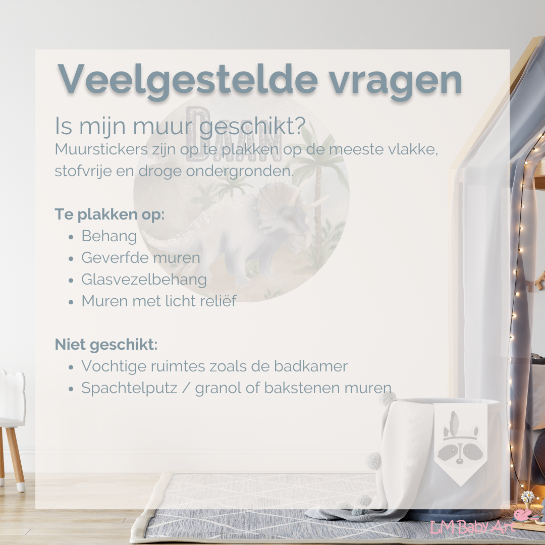 Muurcirkel Triceratops | Met naam - LM Baby Art