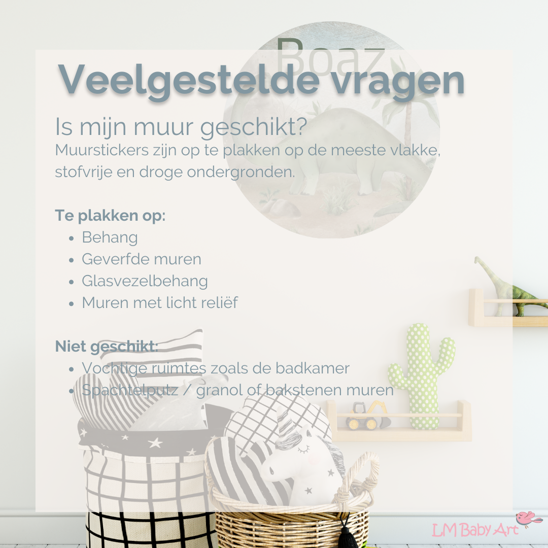 Muurcirkel Brontosaurus | Met naam - LM Baby Art