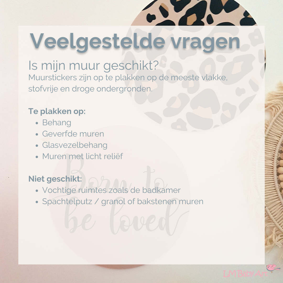 Muurcirkel Born to be loved | Diverse varianten - LM Baby Art