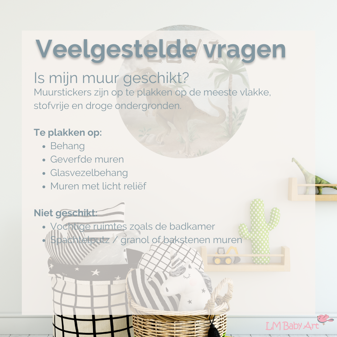 Muurcirkel T-Rex | Met naam - LM Baby Art