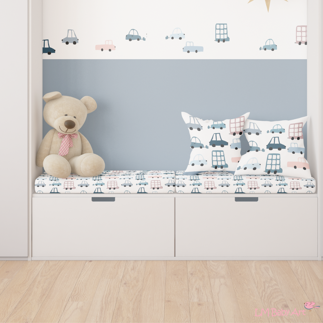 Auto muursticker set | 9 verschillende auto stickers - LM Baby Art