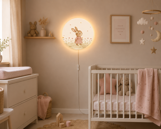 Wandlamp konijntje bloemenweide