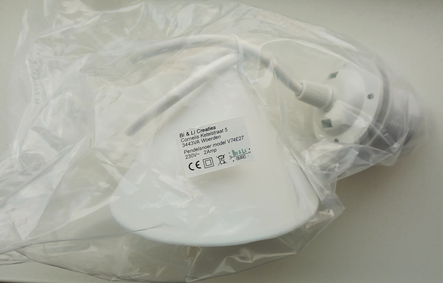Witte pendel voor hanglamp