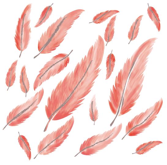 Roze veertjes muurstickers
