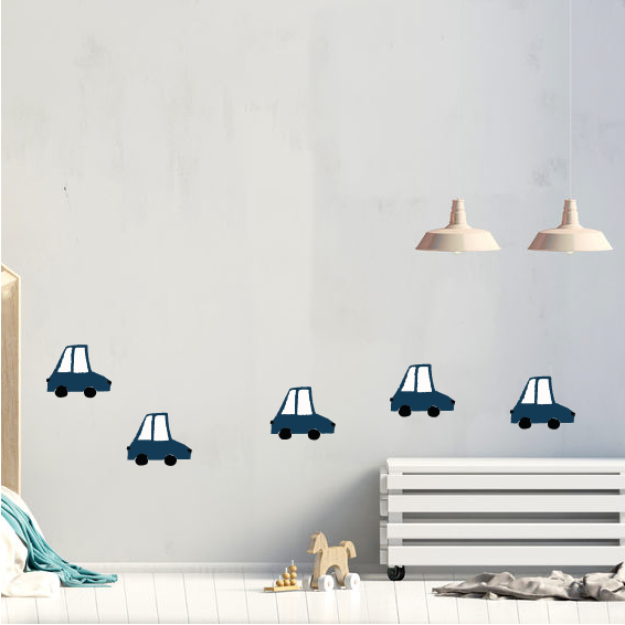 Auto muursticker donker blauw - LM Baby Art