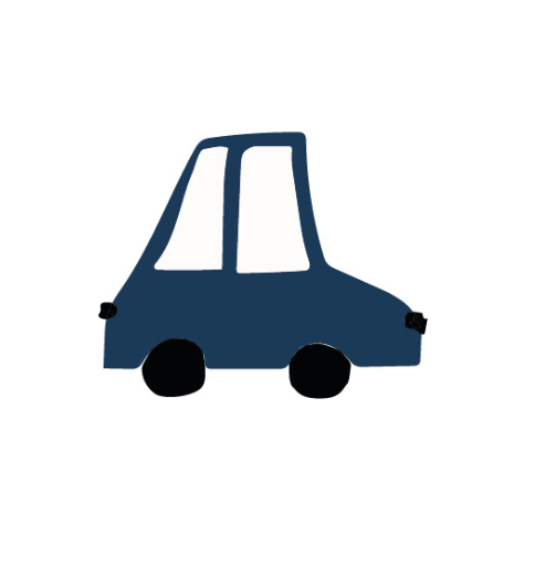 Auto muursticker donker blauw - LM Baby Art