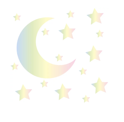 Pasteltinten maan en sterren muurstickers