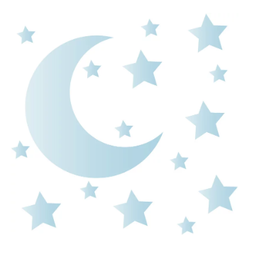 Licht blauwe sterren muurstickers