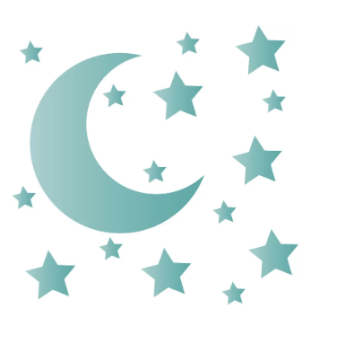 Blauw groene sterren muurstickers