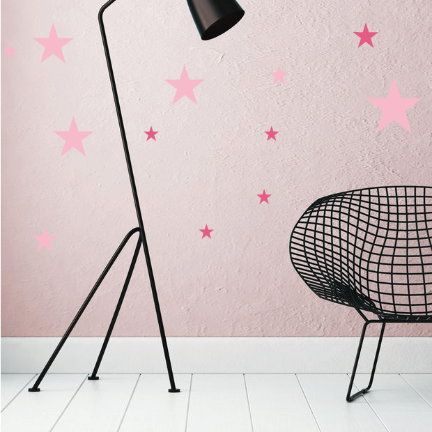 Sterrenmix muurstickers - 2 kleuren - LM Baby Art