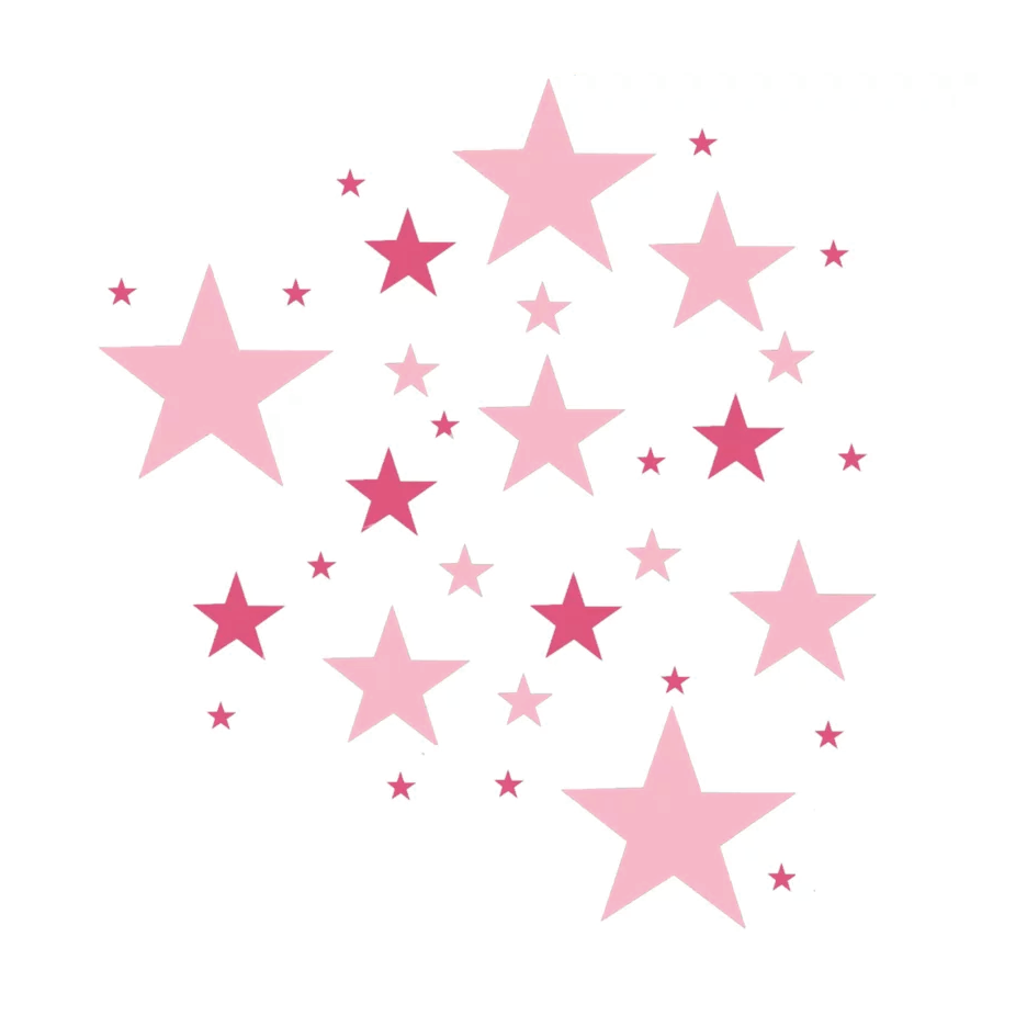 Sterrenmix muurstickers - 2 kleuren - LM Baby Art