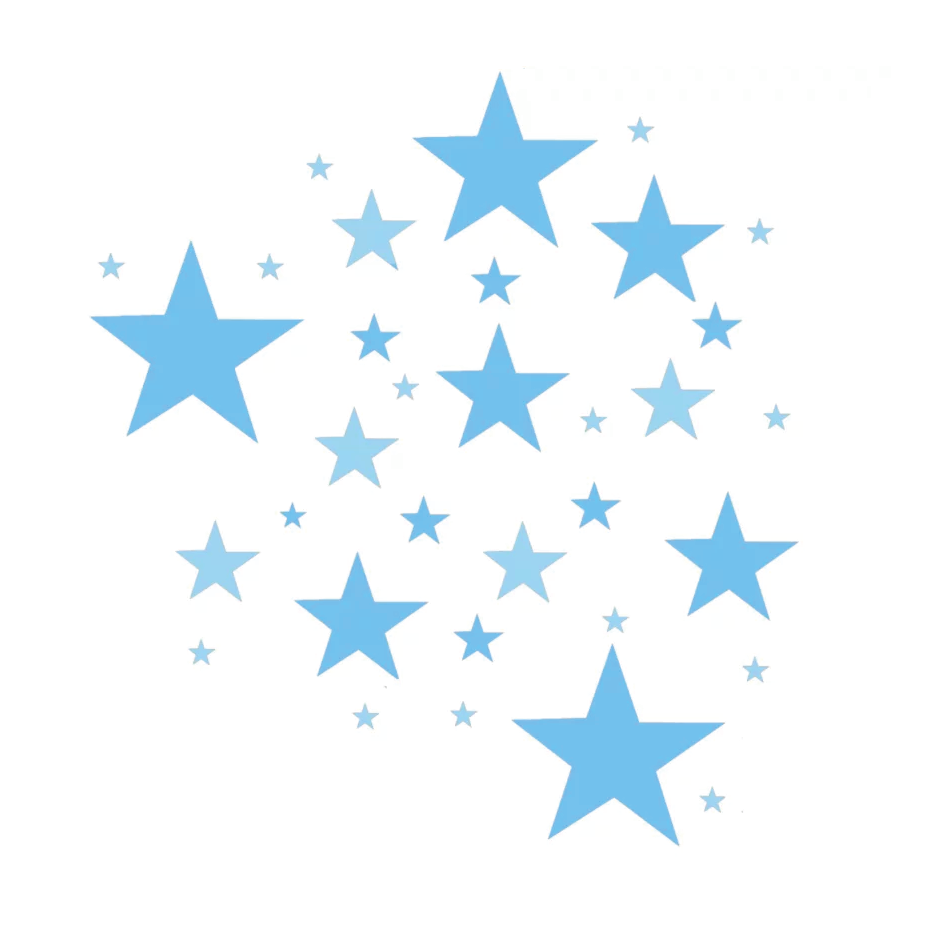Sterrenmix muurstickers - 2 kleuren - LM Baby Art