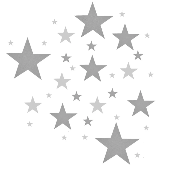 Sterrenmix muurstickers - 2 kleuren - LM Baby Art