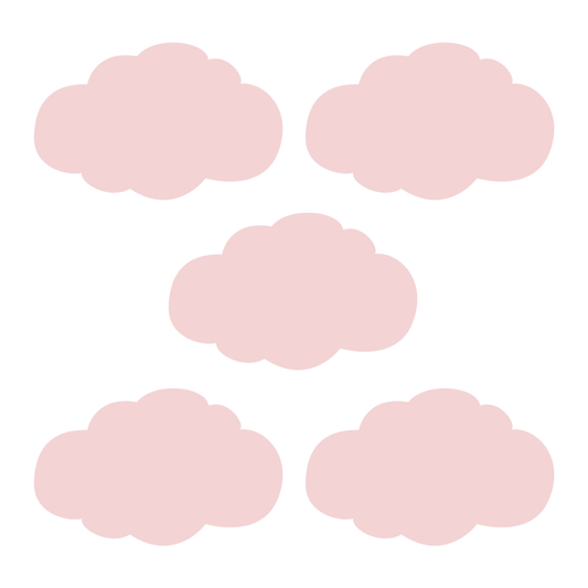 Roze wolken muurstickers set van 5 stuks