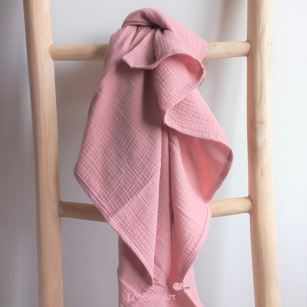 Hydrofiele swaddledoek XL - Dusty roze - 120x120xm - LM Baby Art
