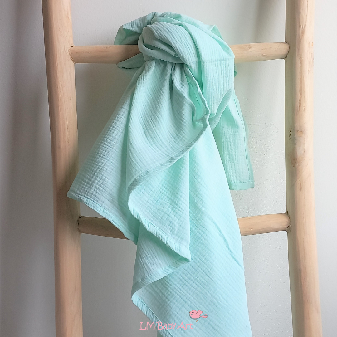Hydrofiele swaddledoek XL - Mint - 120x120xm - LM Baby Art