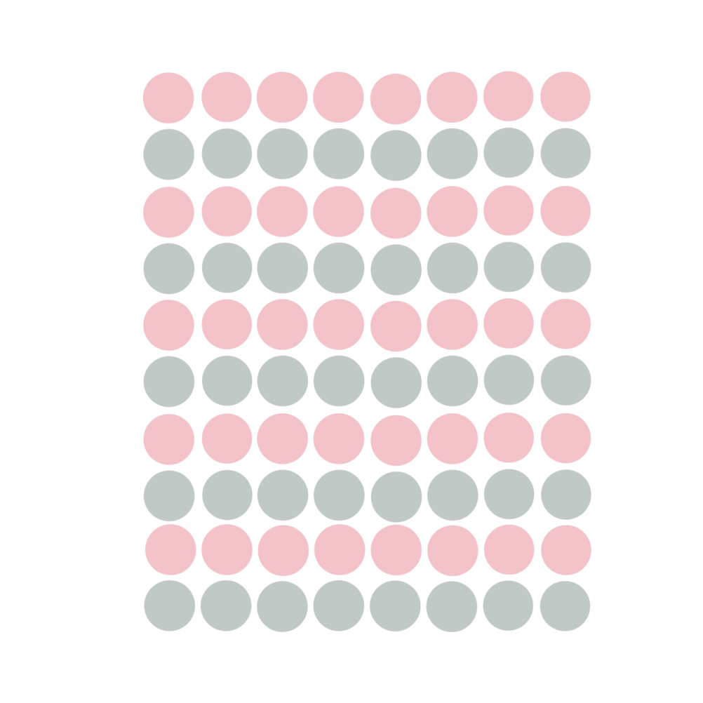 Confetti stipjes muurstickers roze/grijs