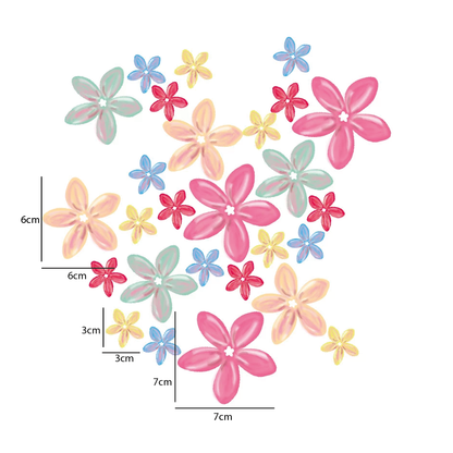 Bloemen muurstickers - 6 kleuren - LM Baby Art