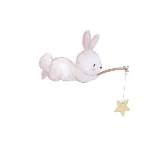 Konijn met ster muursticker - LM Baby Art | Muurdecoratie voor de allerkleinsten