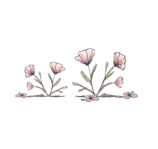 Roze bloemetjes muurstickers