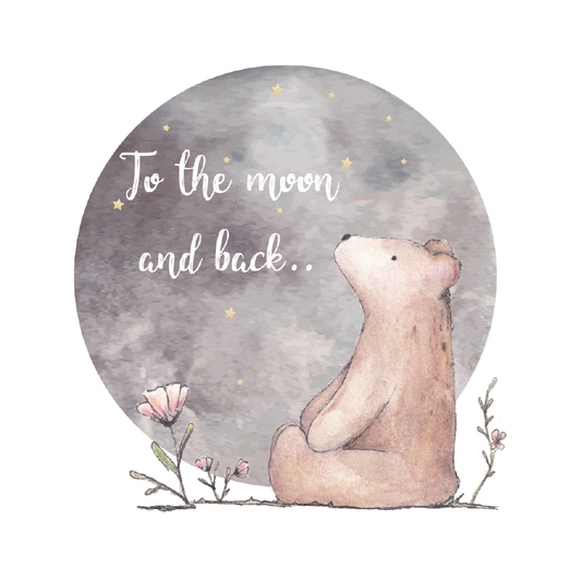 Muursticker Beer en maan - 65x70cm - LM Baby Art | Muurdecoratie voor de allerkleinsten