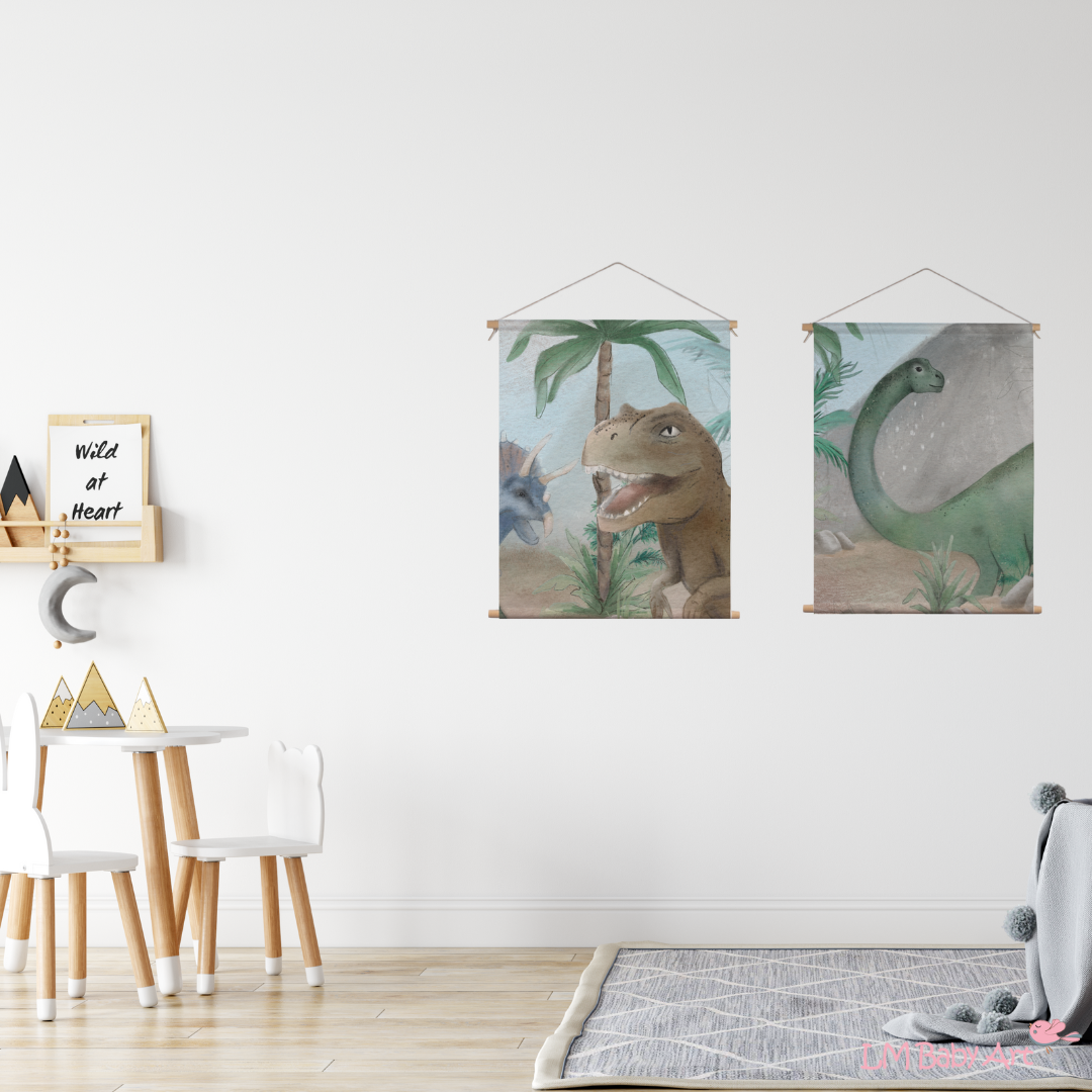 Textielposter T-Rex | 30x40cm - LM Baby Art