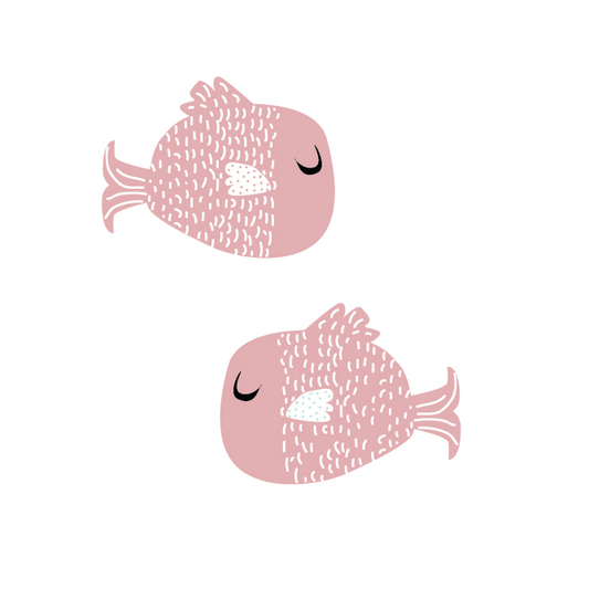 Roze visjes muurstickers uit de Fishie Fishies collectie