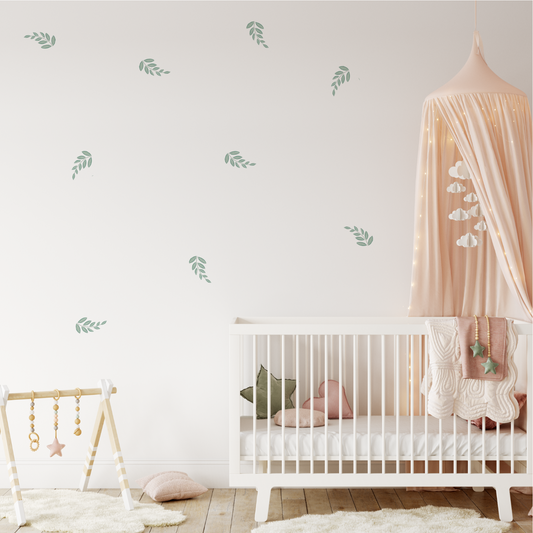 Groene takjes muurstickers | Set van 9 stickers - LM Baby Art | Muurdecoratie voor de allerkleinsten