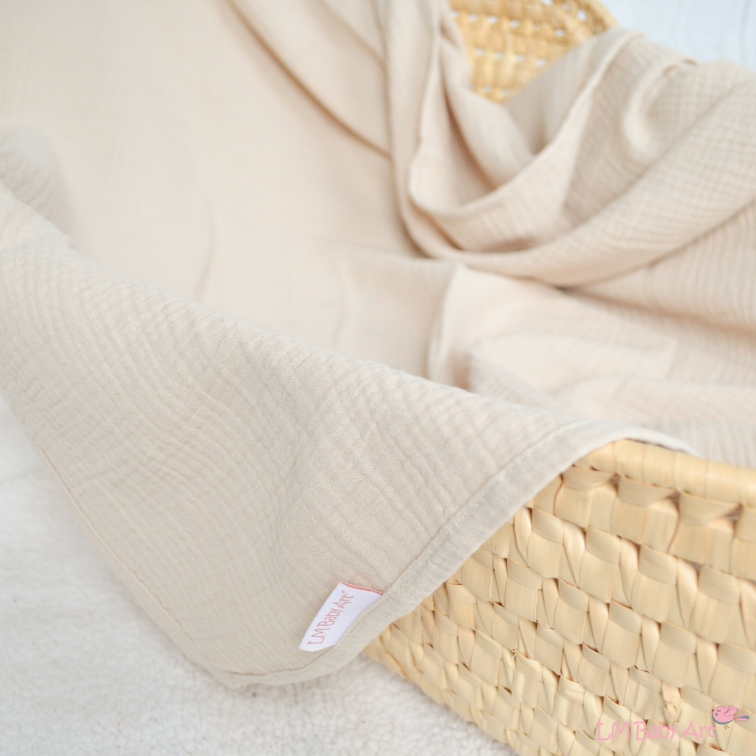 Hydrofiele swaddledoek XL - Sand - 120x120xm - LM Baby Art