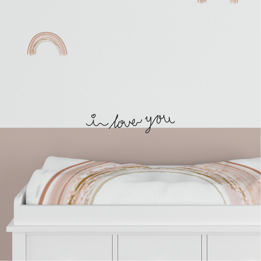 Tekst muursticker: I love you | 40x9cm - LM Baby Art | Muurdecoratie voor de allerkleinsten