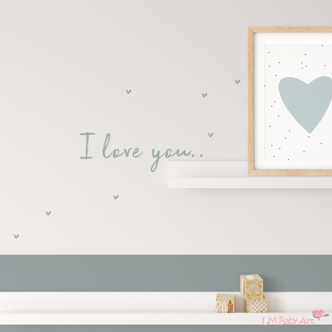 Tekst muursticker - I love you.. | 25x8cm - LM Baby Art