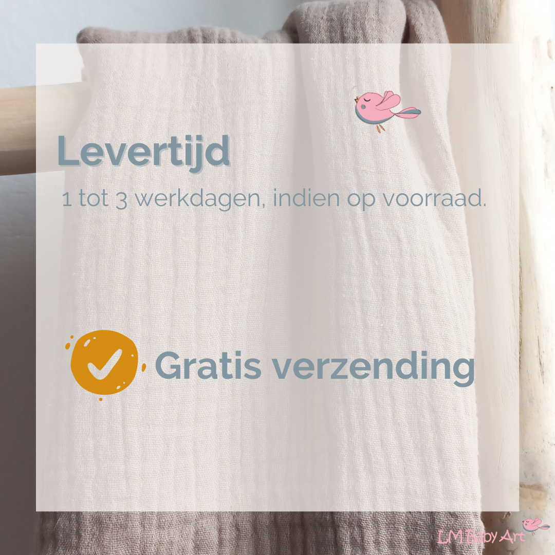 Hydrofiele swaddledoek XL - Dusty blue - 120x120xm - LM Baby Art