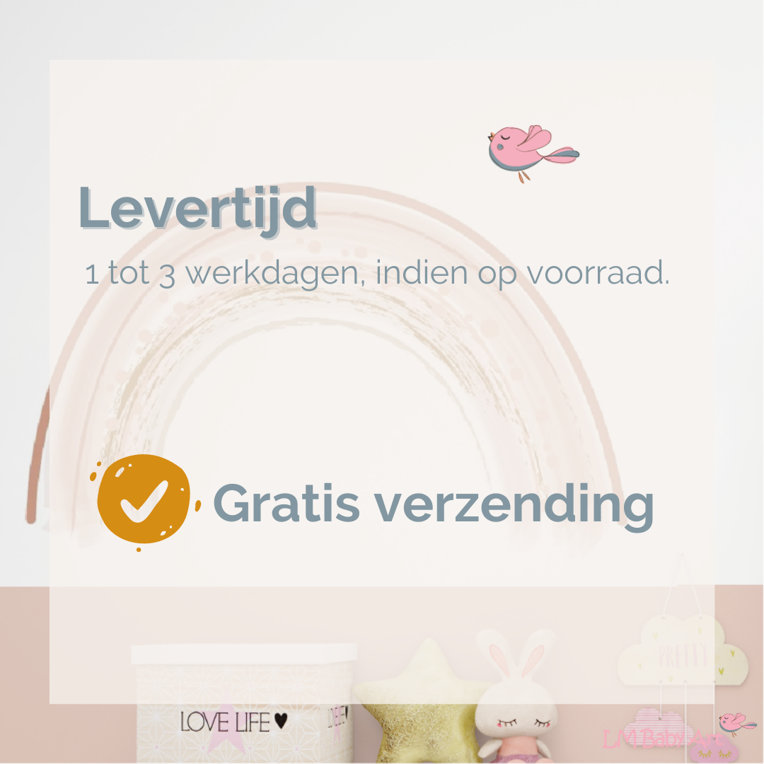 Muursticker grote regenboog - Nude tinten - LM Baby Art