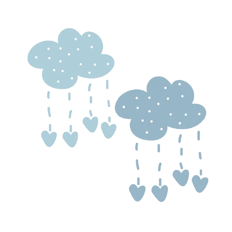 My little rainbow - Wolken met hartjes muurstickers - LM Baby Art