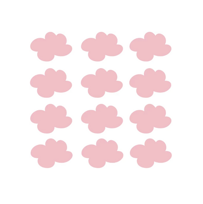 Roze wolken muursticker set