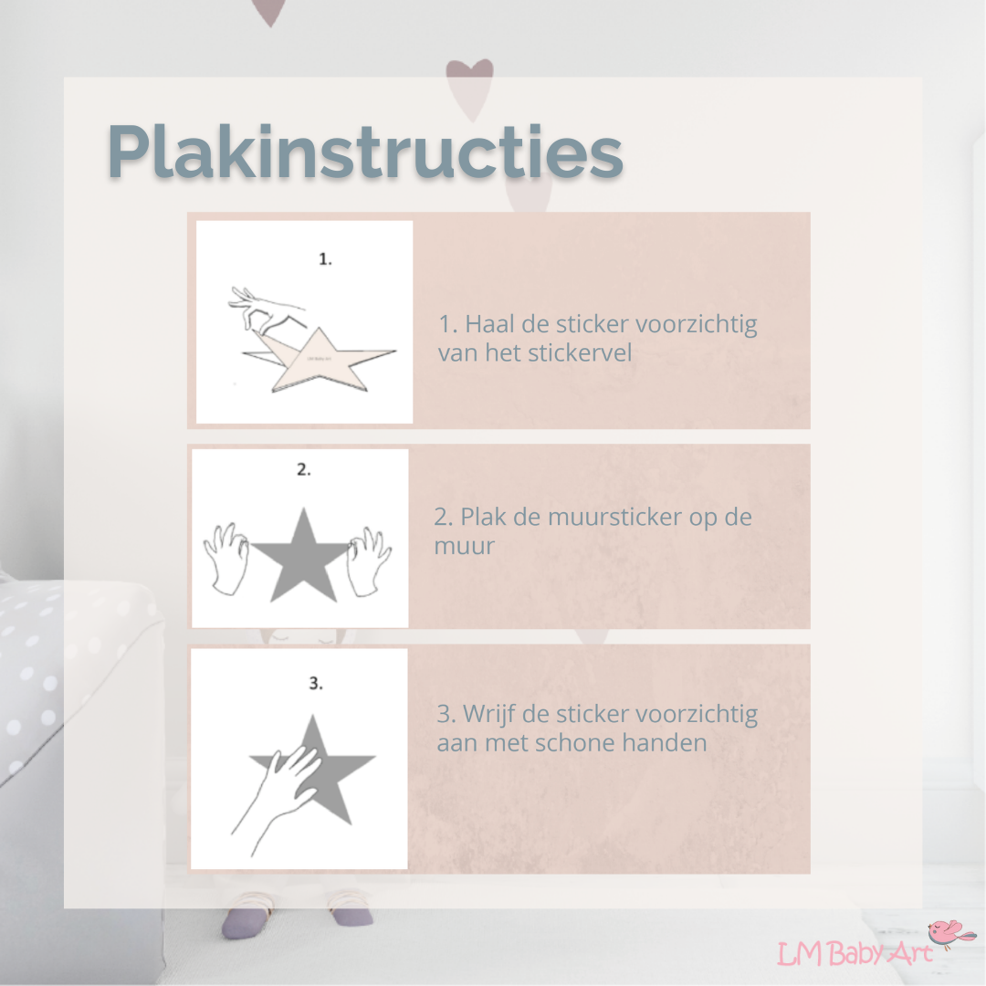 Gekleurde hartjes muurstickers - LM Baby Art