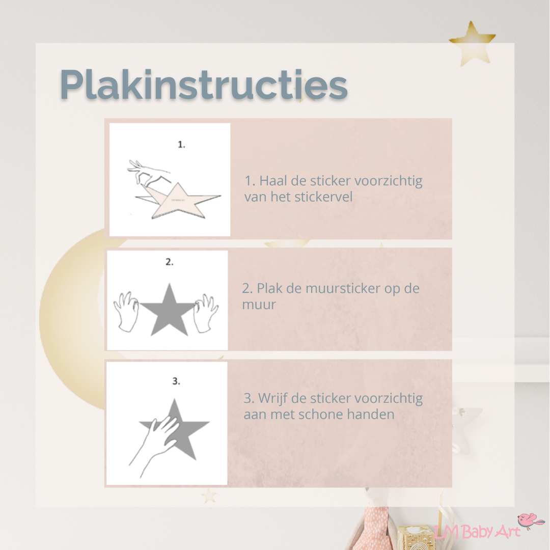 Maan en sterren muurstickers | Diverse varianten - LM Baby Art