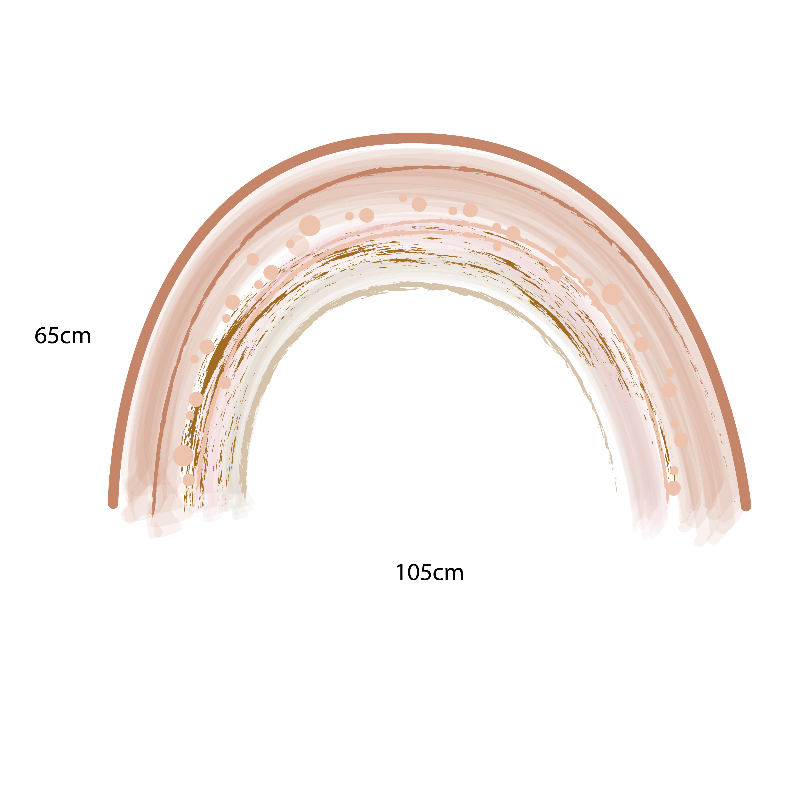 Muursticker grote regenboog - Nude tinten - LM Baby Art